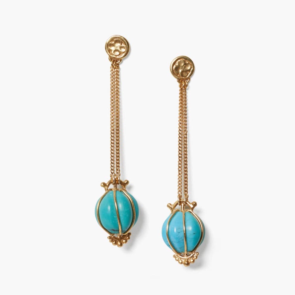 EAR-GPL Balloon Drop Earrings in Turquoise