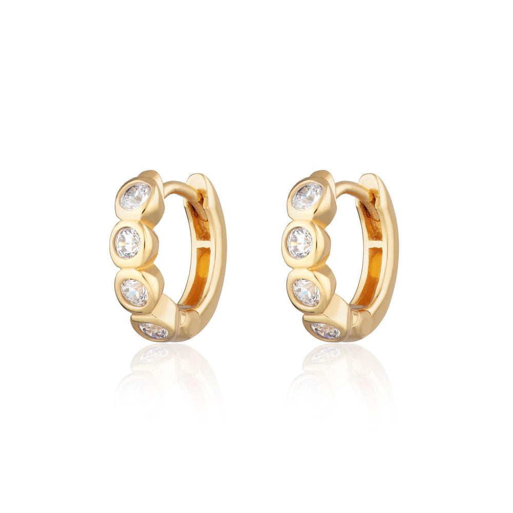 
                      
                        EAR-GPL Bezel Huggie Earrings with Clear Stones
                      
                    