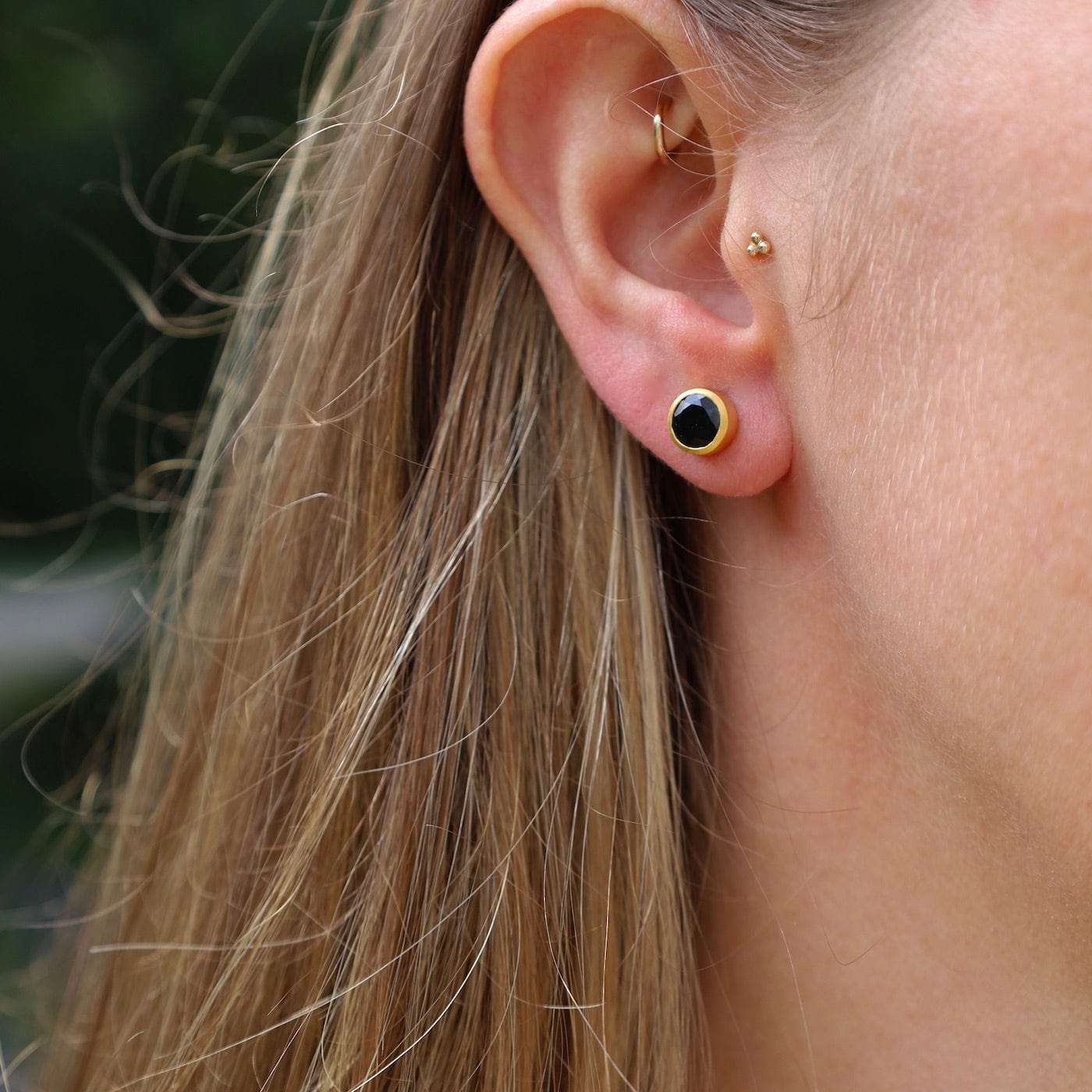 EAR-GPL Black Spinel Stud Earrings