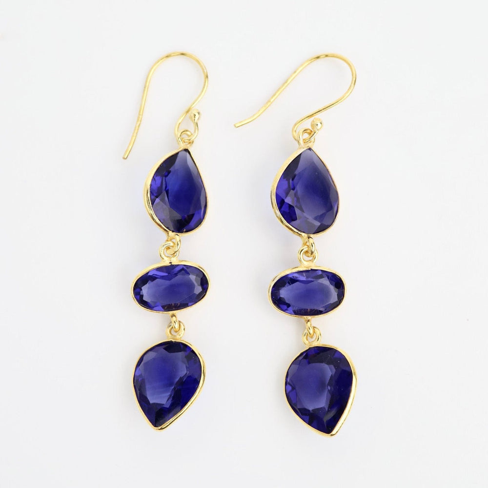 EAR-GPL Blue Iolite Geometric Earrings