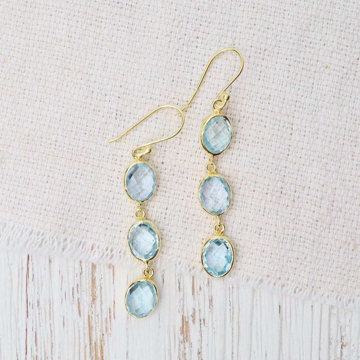 EAR-GPL Blue Topaz Dangle Earrings