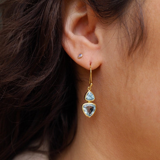 EAR-GPL Blue Topaz Trillion Earrings