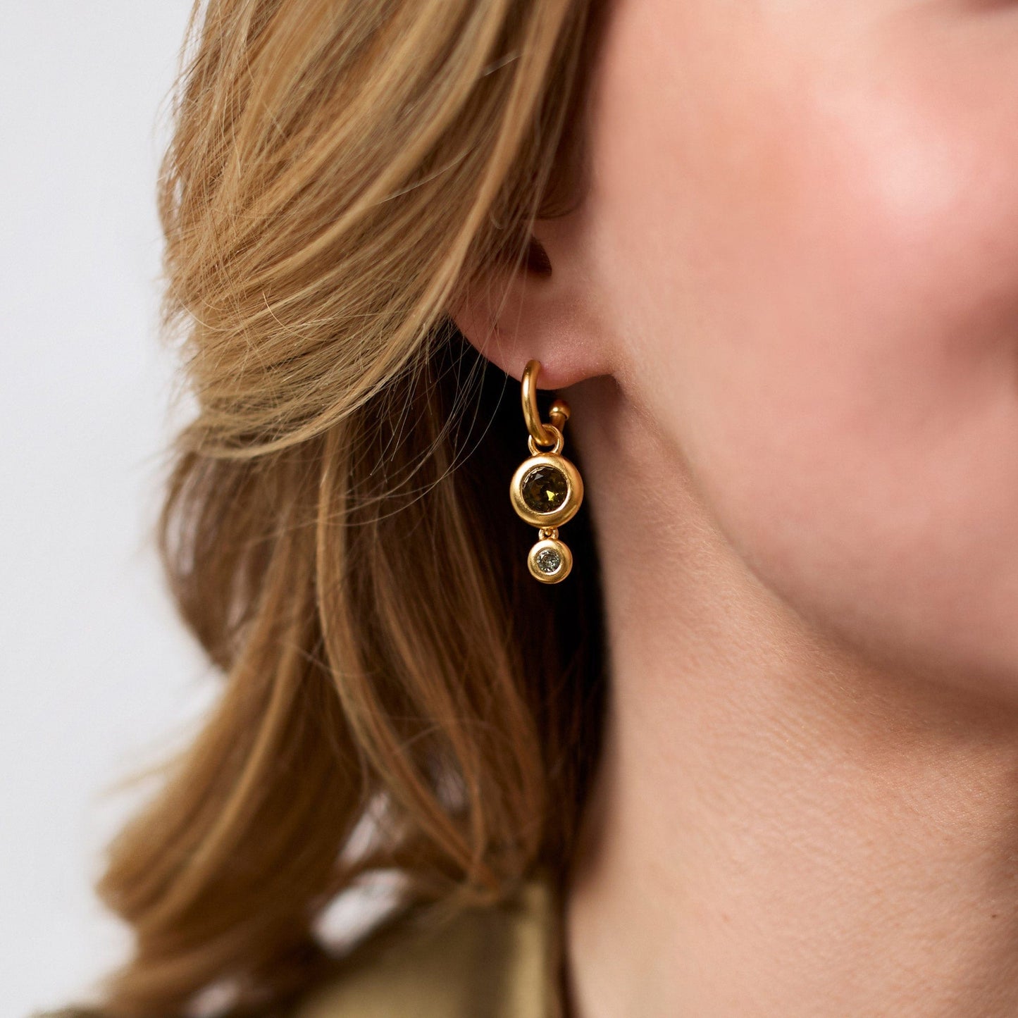 EAR-GPL Blue Twilight Rainbow Duo Hoop & Charm Earrings