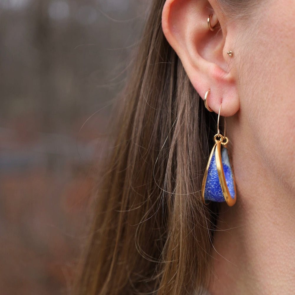 EAR-GPL Boat Hoop Earrings in Ocean Blue