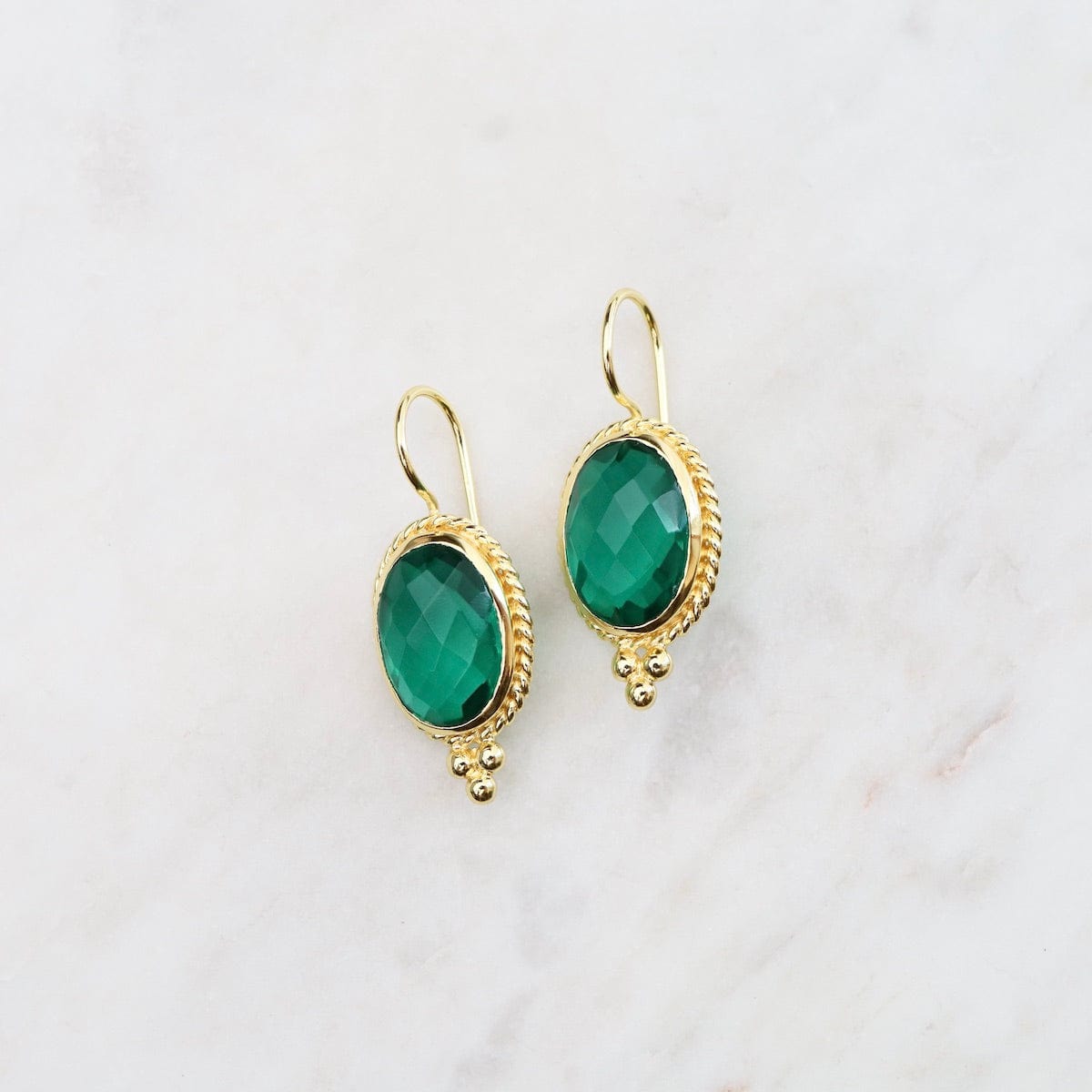 EAR-GPL Boho Earrings Gold with Green Tourmaline
