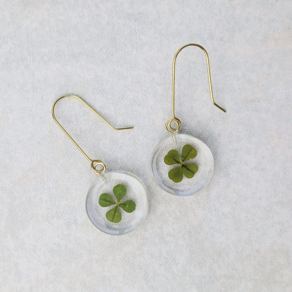 EAR-GPL Botanical Mini Full Moon Clover Earrings