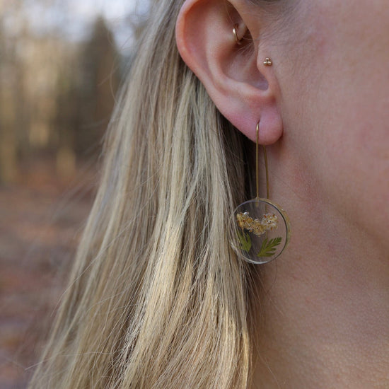 EAR-GPL Botanical Small March Birthday Full Moon Earrings