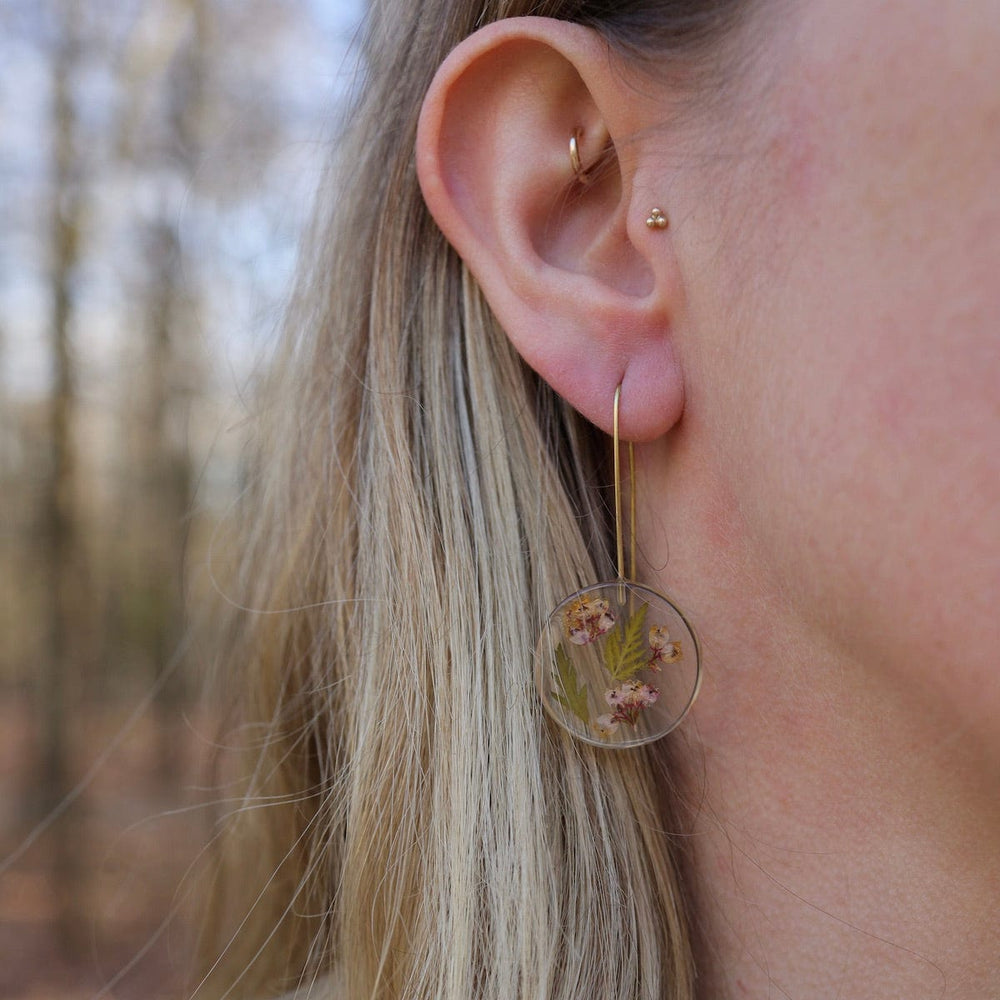 EAR-GPL Botanical Small October Birthday Full Moon Earring