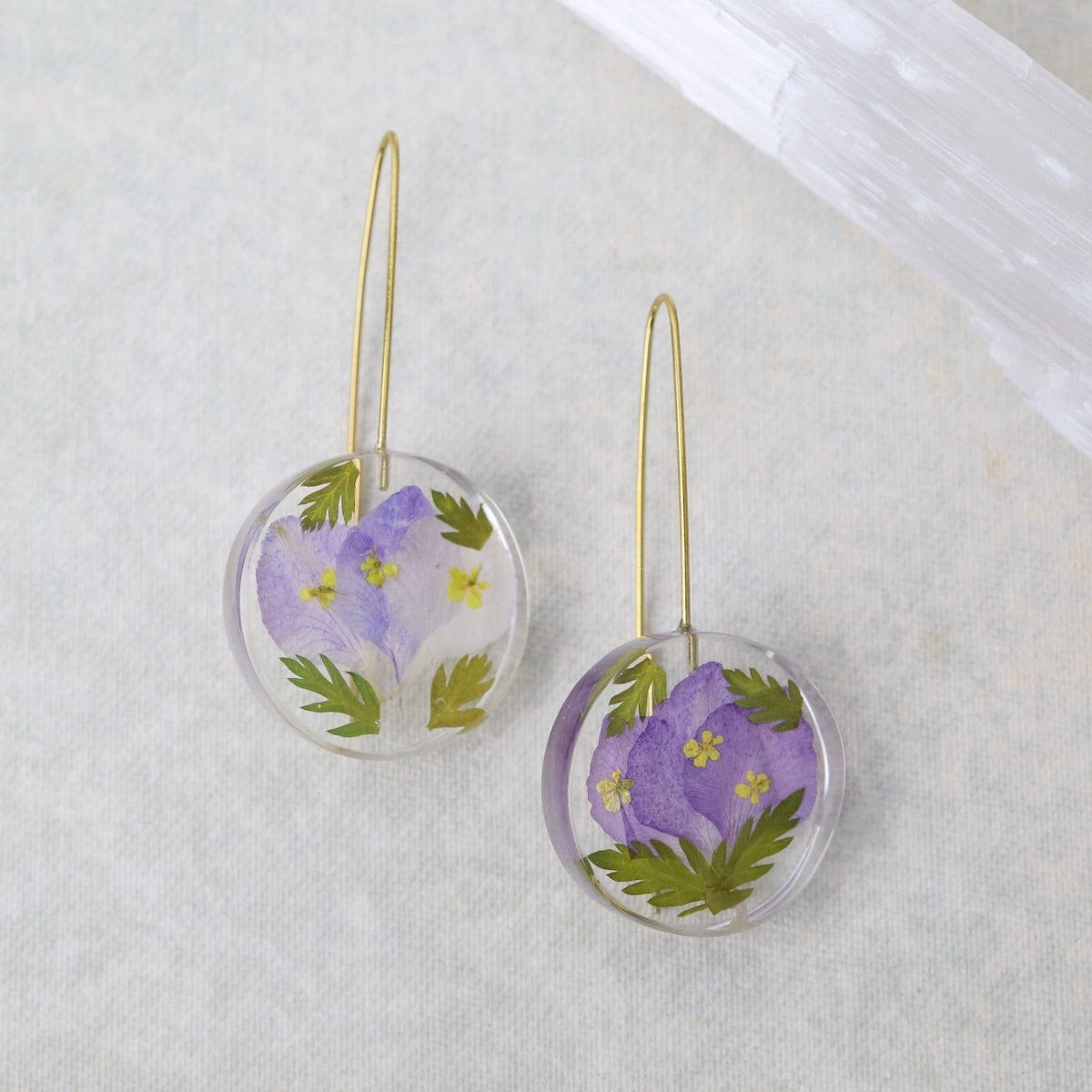 EAR-GPL Botanical Sml July Birthday Full Moon Earrings