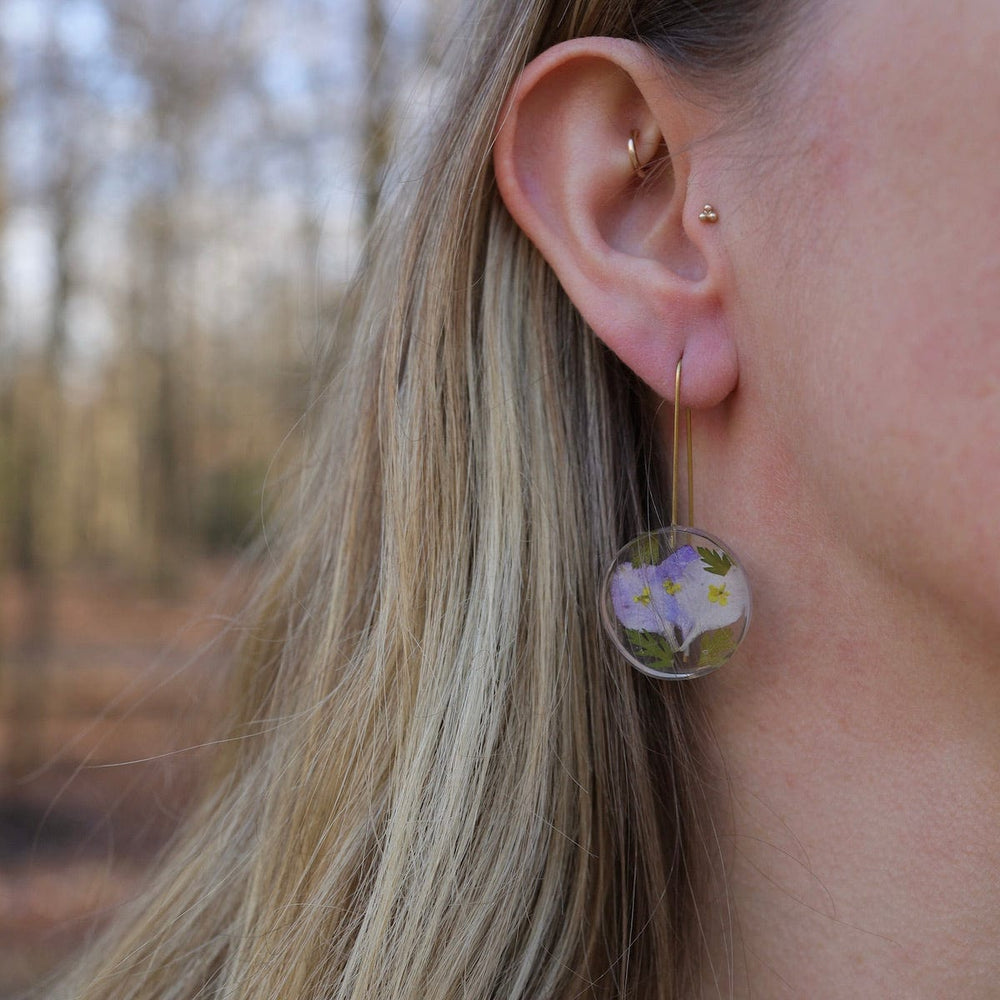 EAR-GPL Botanical Sml July Birthday Full Moon Earrings