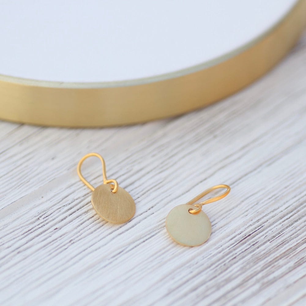 EAR-GPL Brushed Disc Drop - Gold Plated