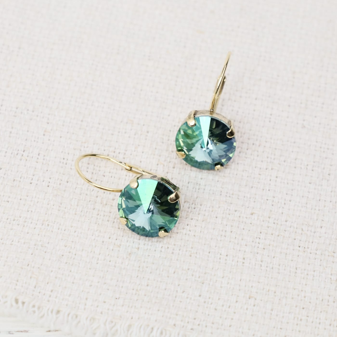 EAR-GPL Caitlin Small Round Earrings Aqua Verde