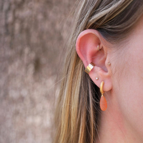 EAR-GPL Carnelian Huggie Earrings