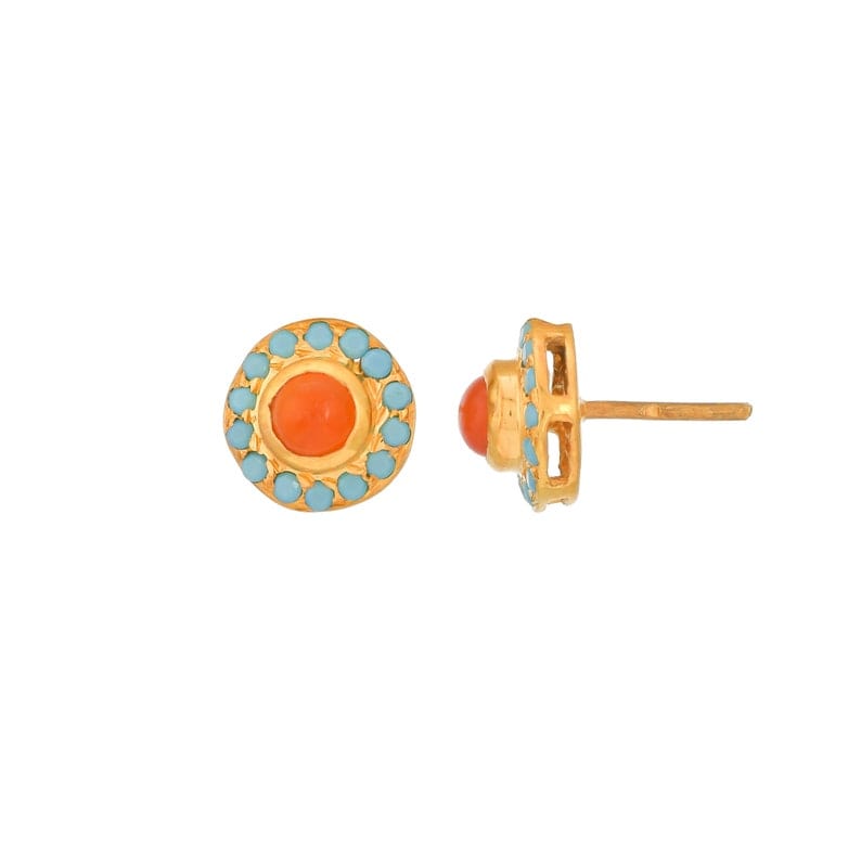 
                  
                    EAR-GPL Carnelian Turquoise Stud Earrings
                  
                