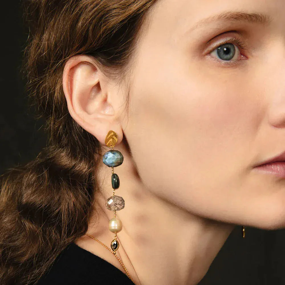 EAR-GPL Cascade Drop Earrings Multi