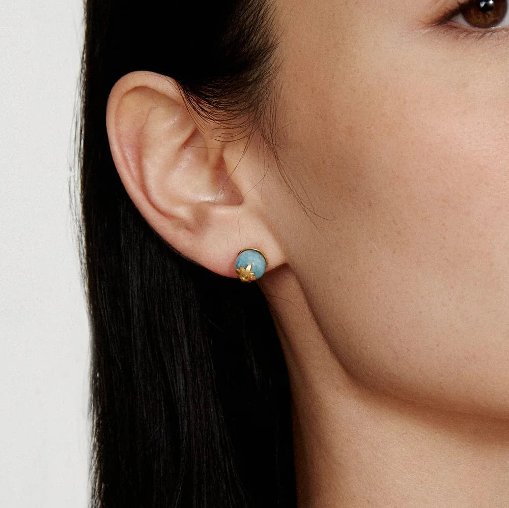 EAR-GPL Cecilia Stud Earrings Aqua