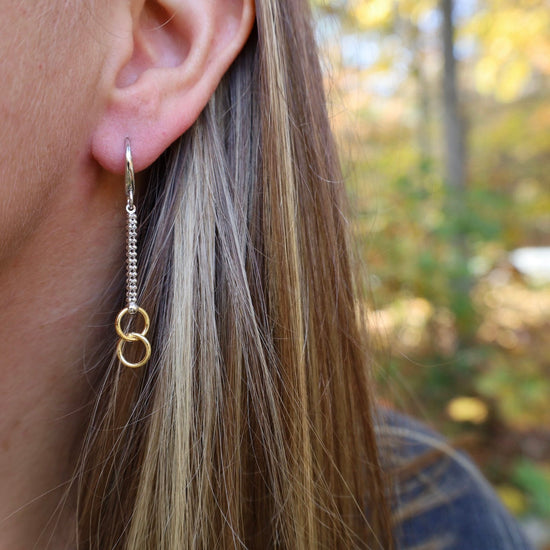 Load image into Gallery viewer, EAR-GPL Chain &amp;amp; Circles Earrings
