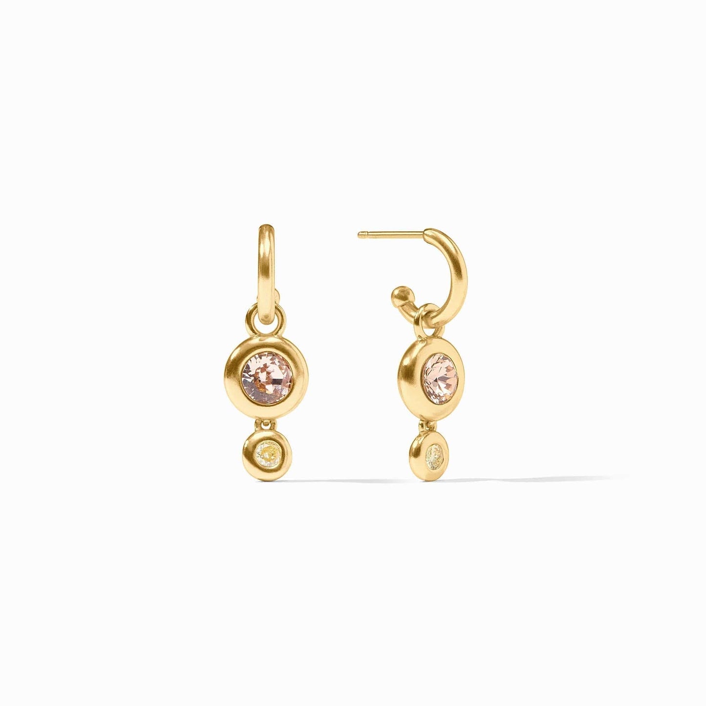 EAR-GPL Champagne Radiance Rainbow Duo Hoop & Charm Earrings
