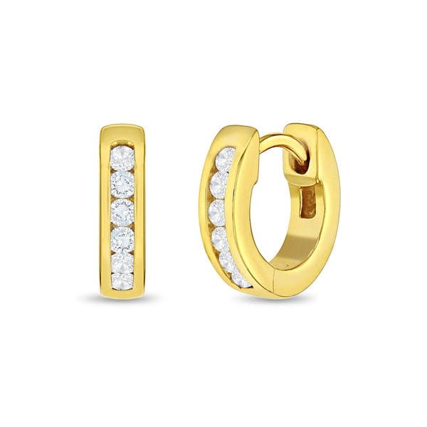 EAR-GPL Channel Set CZ Hoop Earrings