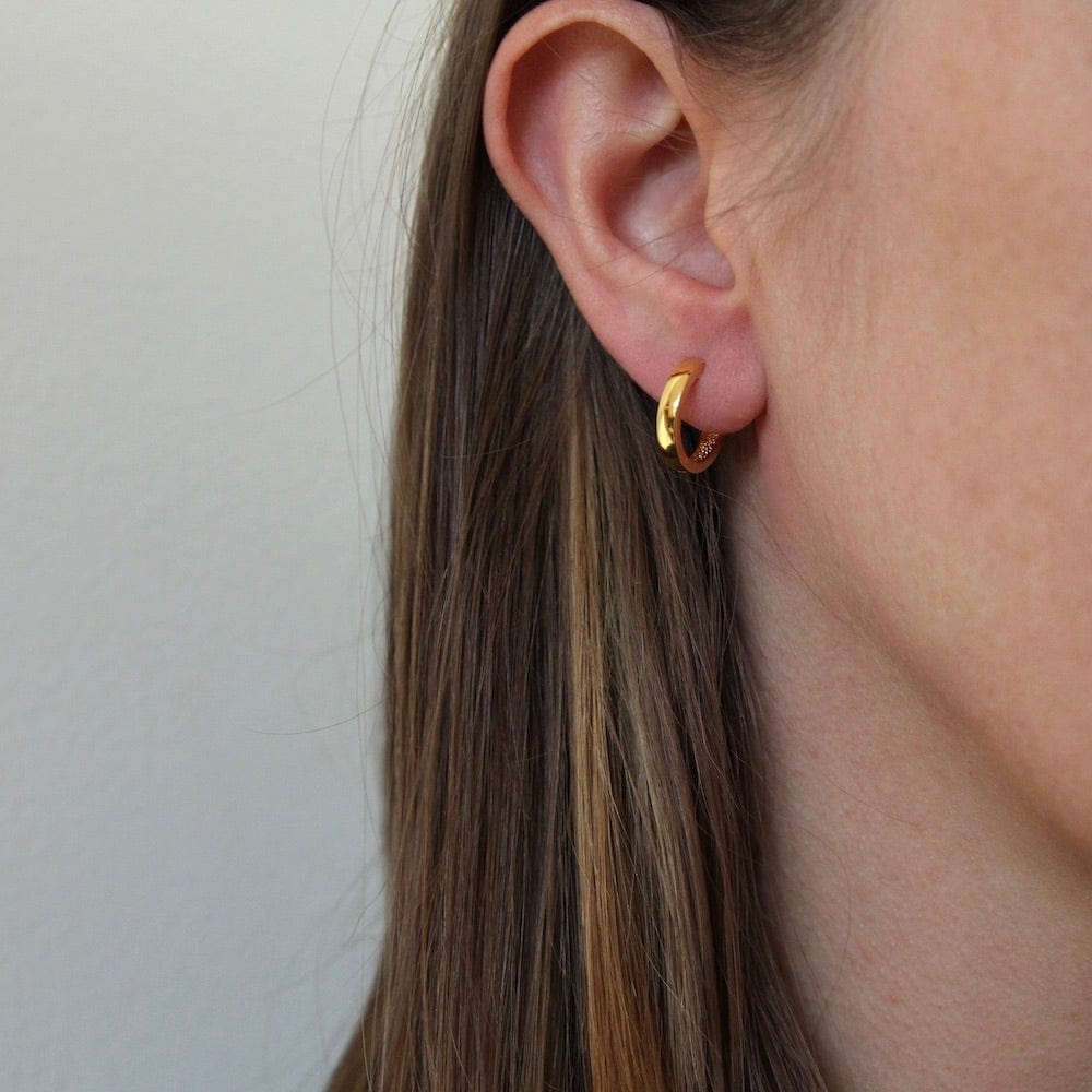 
                      
                        EAR-GPL Chloe Huggie Hoops in 14k Gold Plated Sterling Silver
                      
                    