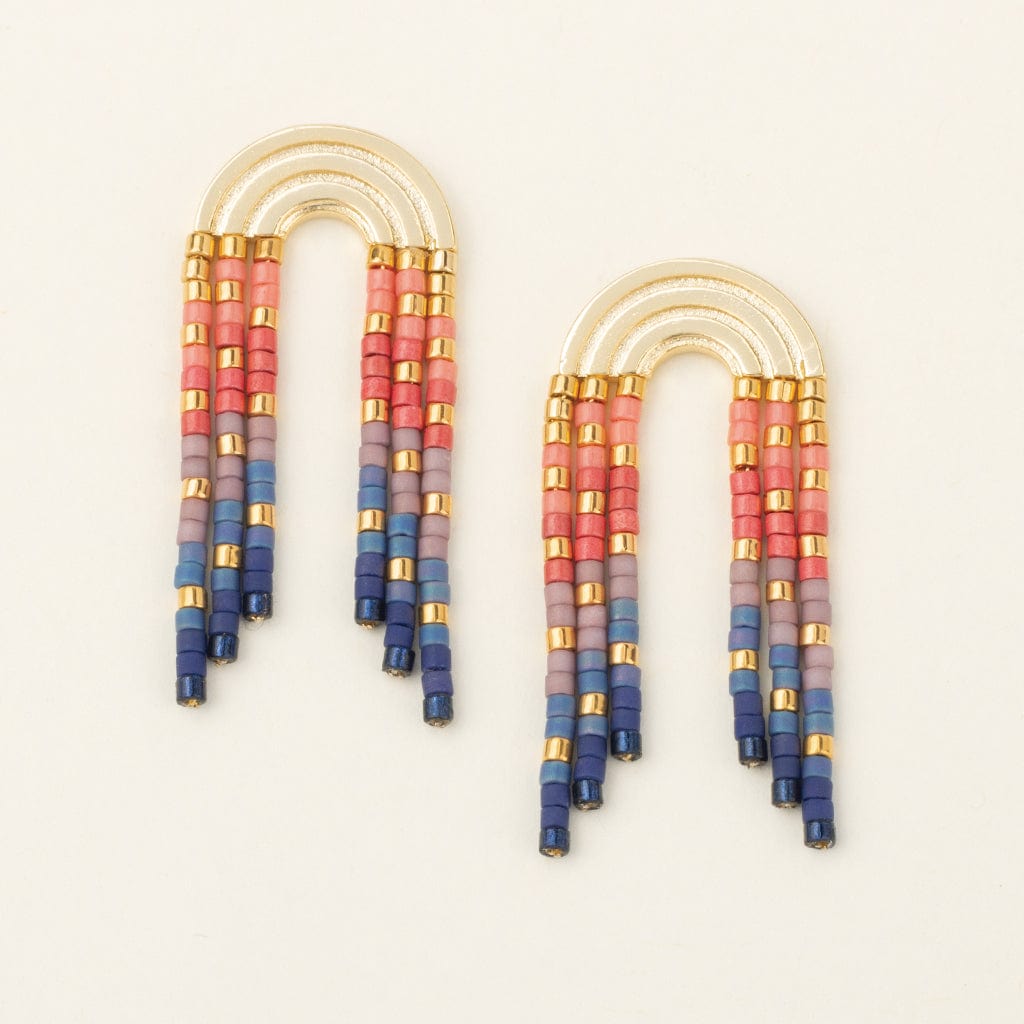 EAR-GPL Chromacolor Miyuki Rainbow Fringe Earring - Multi/