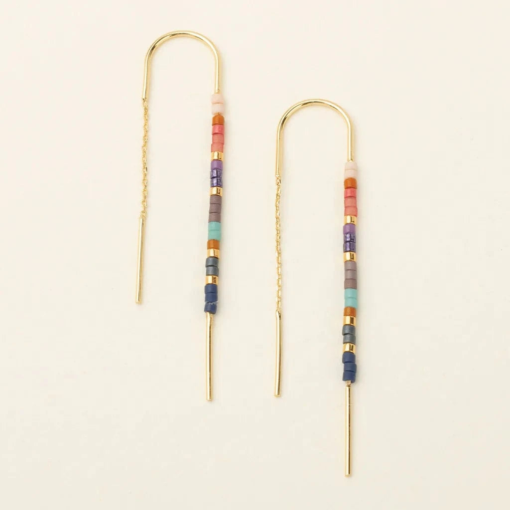 EAR-GPL Chromacolor Miyuki Thread Earring - Dark Multi/Gold