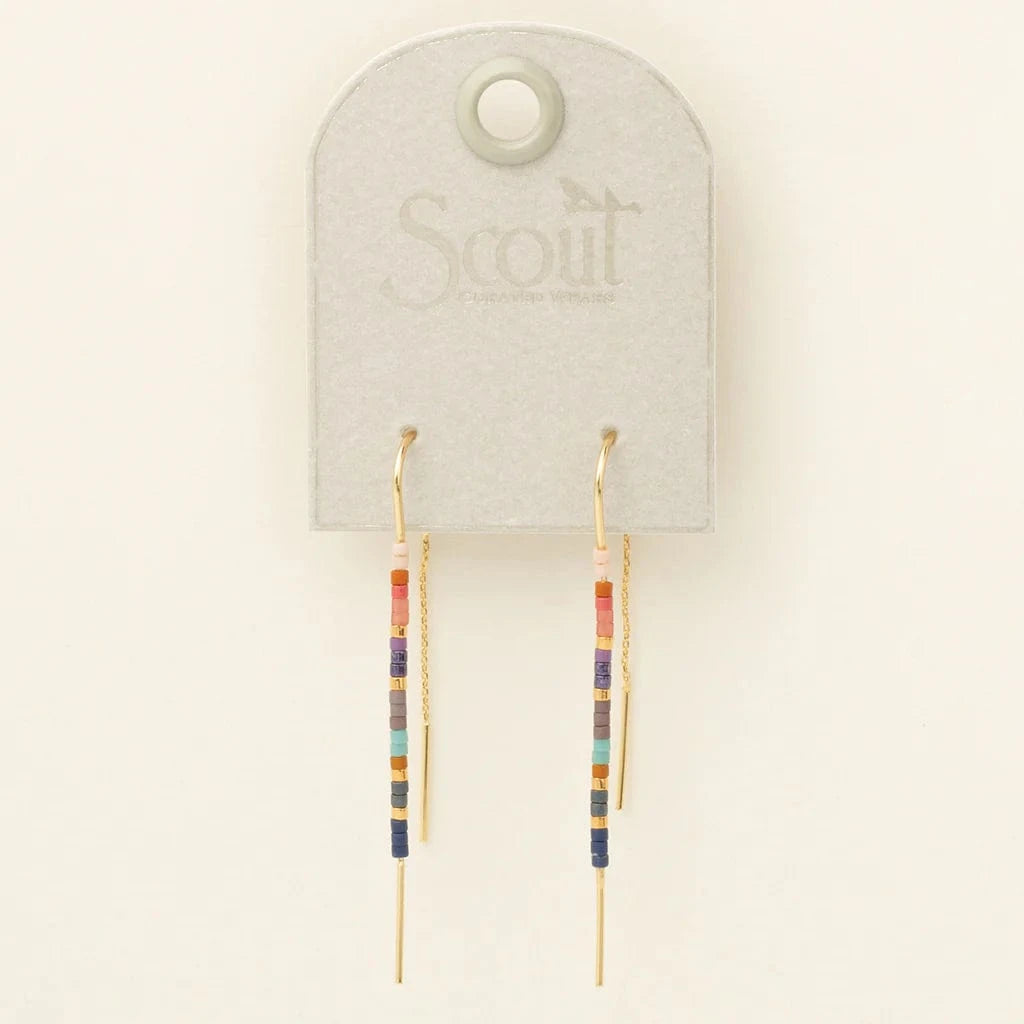 EAR-GPL Chromacolor Miyuki Thread Earring - Dark Multi/Gold