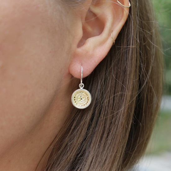 EAR-GPL Classic Dish Drop Earrings - Gold & Silver