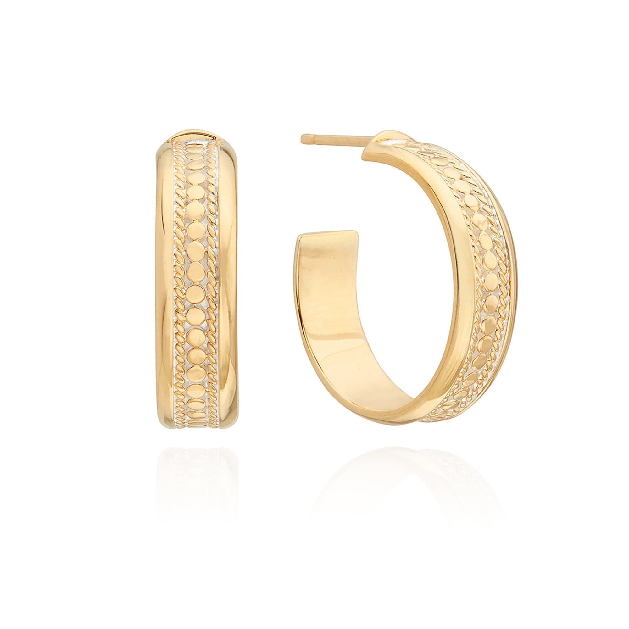 Roberto Coin Yellow Gold Oval Hoop Earrings | Lee Michaels Fine Jewelry