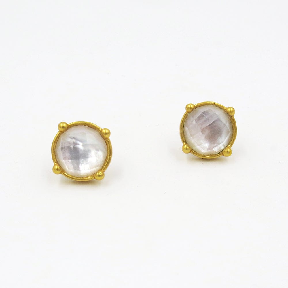 EAR-GPL CLEAR CRYSTAL HONEY STUDS