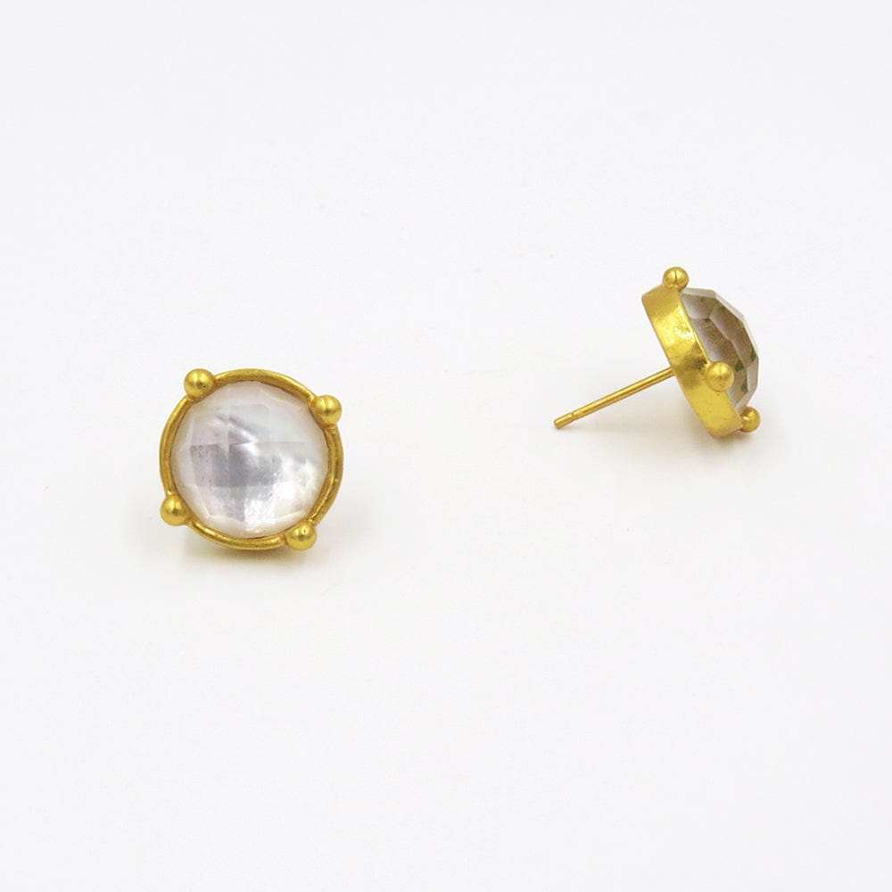 EAR-GPL CLEAR CRYSTAL HONEY STUDS