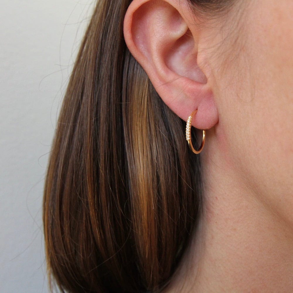 EAR-GPL Coco Hoop ~ 14k Gold Plated Sterling Silver