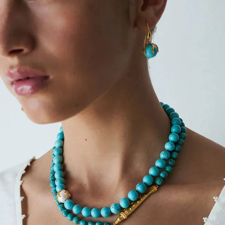 EAR-GPL Coral Crown Earrings Turquoise