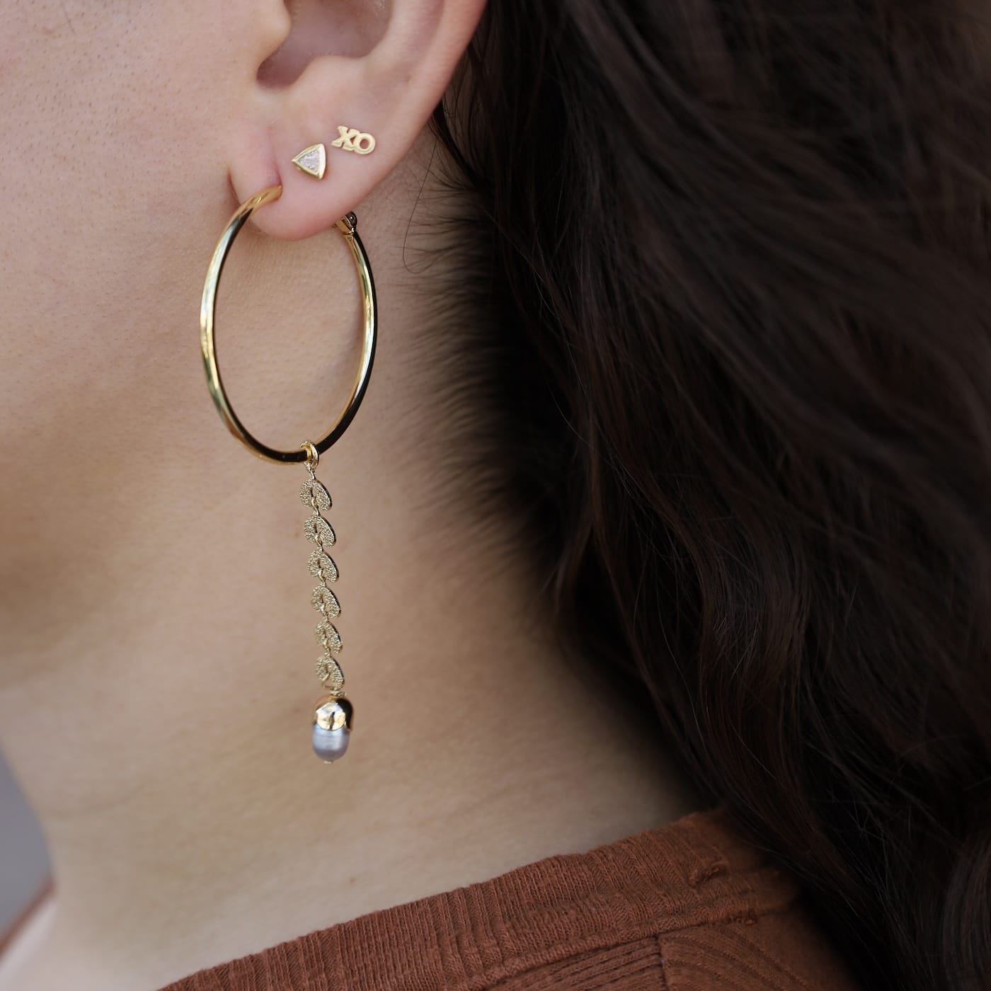 EAR-GPL Croquet Garden Hoop Earrings
