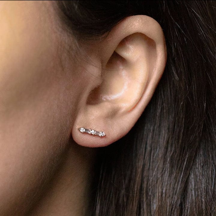 EAR-GPL CZ Baguette Crawlers Earrings