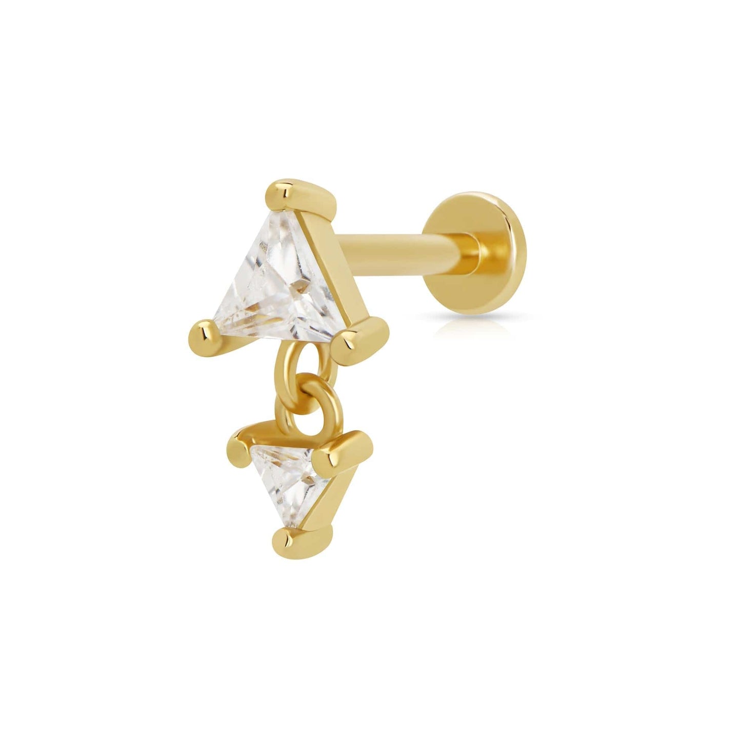 EAR-GPL Diamond Drop Single Flat Back Earring
