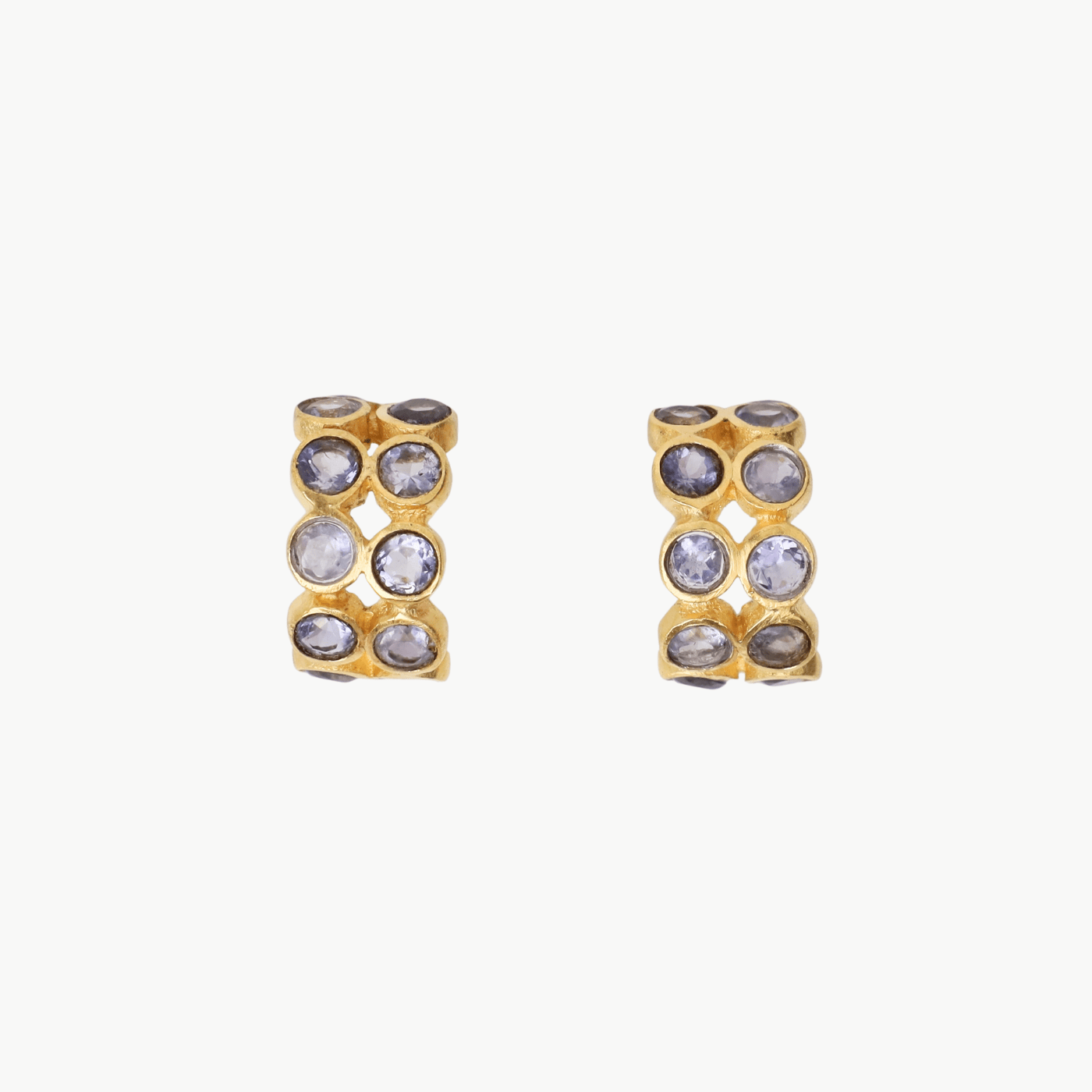EAR-GPL Double Row Iolite Hoops