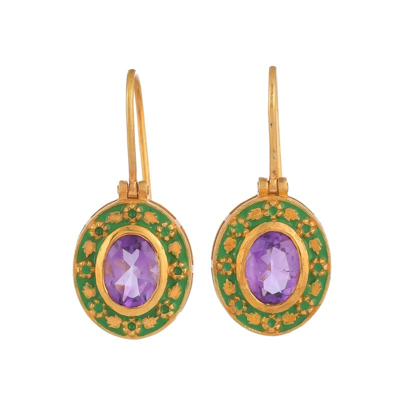 
                      
                        EAR-GPL "Dreamland" Enameled Amethyst Earrings
                      
                    