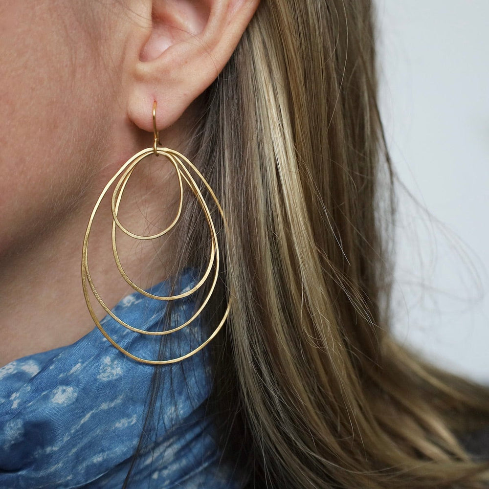 EAR-GPL Egg Shaped "Whisper" Hoop Earrings