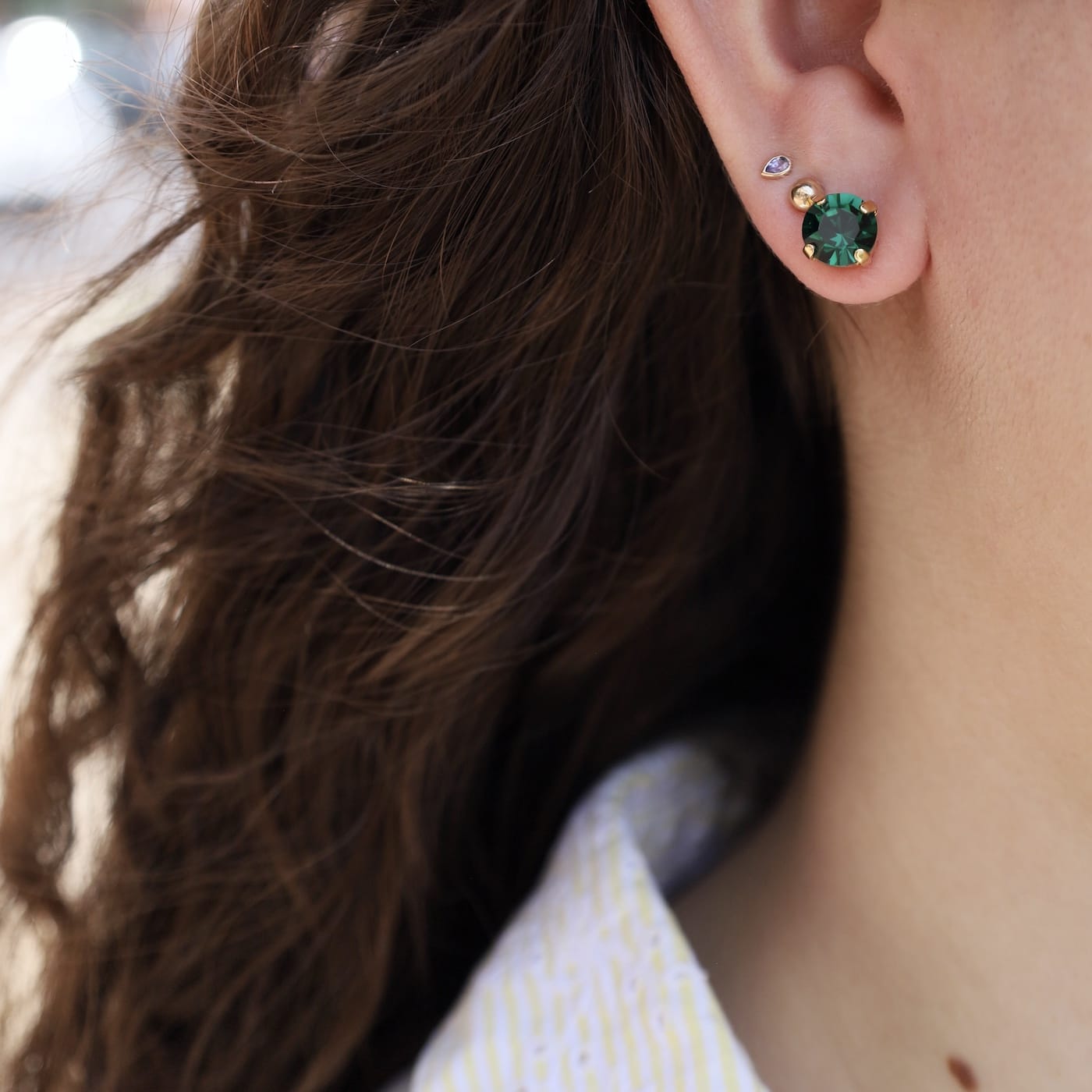 EAR-GPL Emerald Oakland Stud Earrings