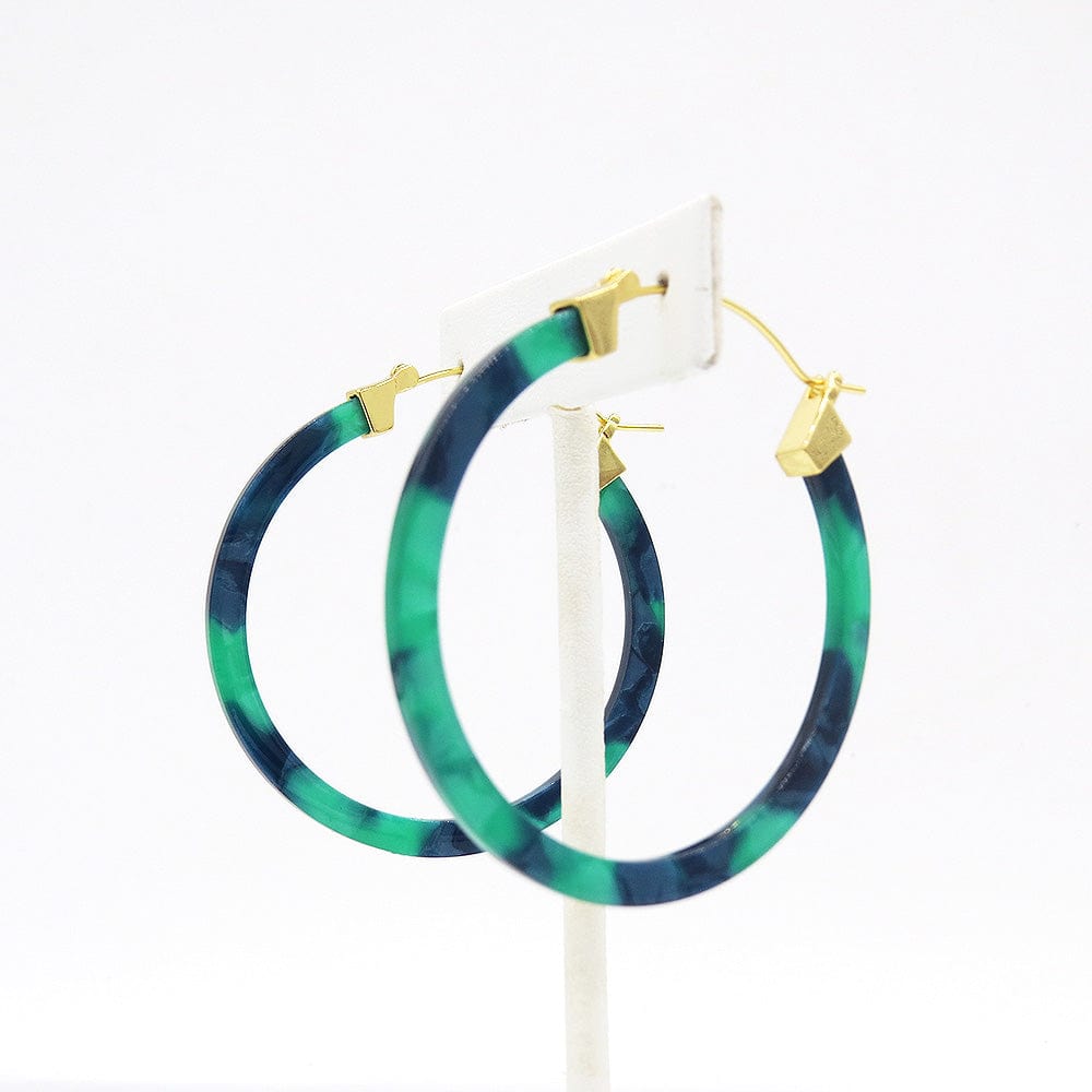 
                      
                        EAR-GPL EMERALD RESIN HOOP EARRING 50mm
                      
                    