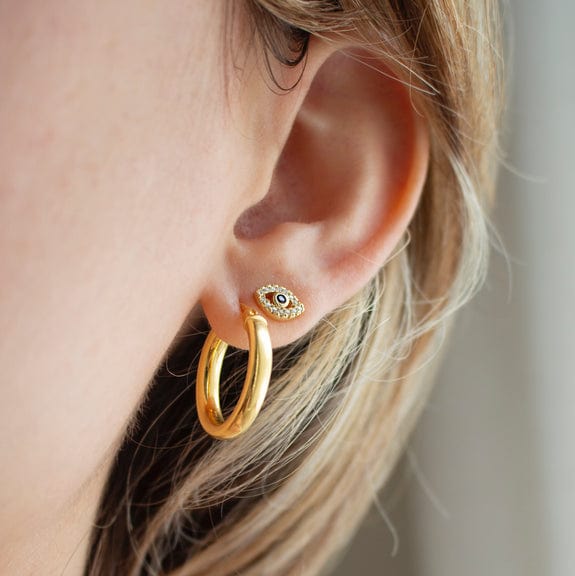 EAR-GPL Evil Eye Gold Studs Earrings