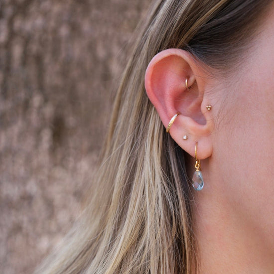 EAR-GPL Faceted Blue Topaz Earrings