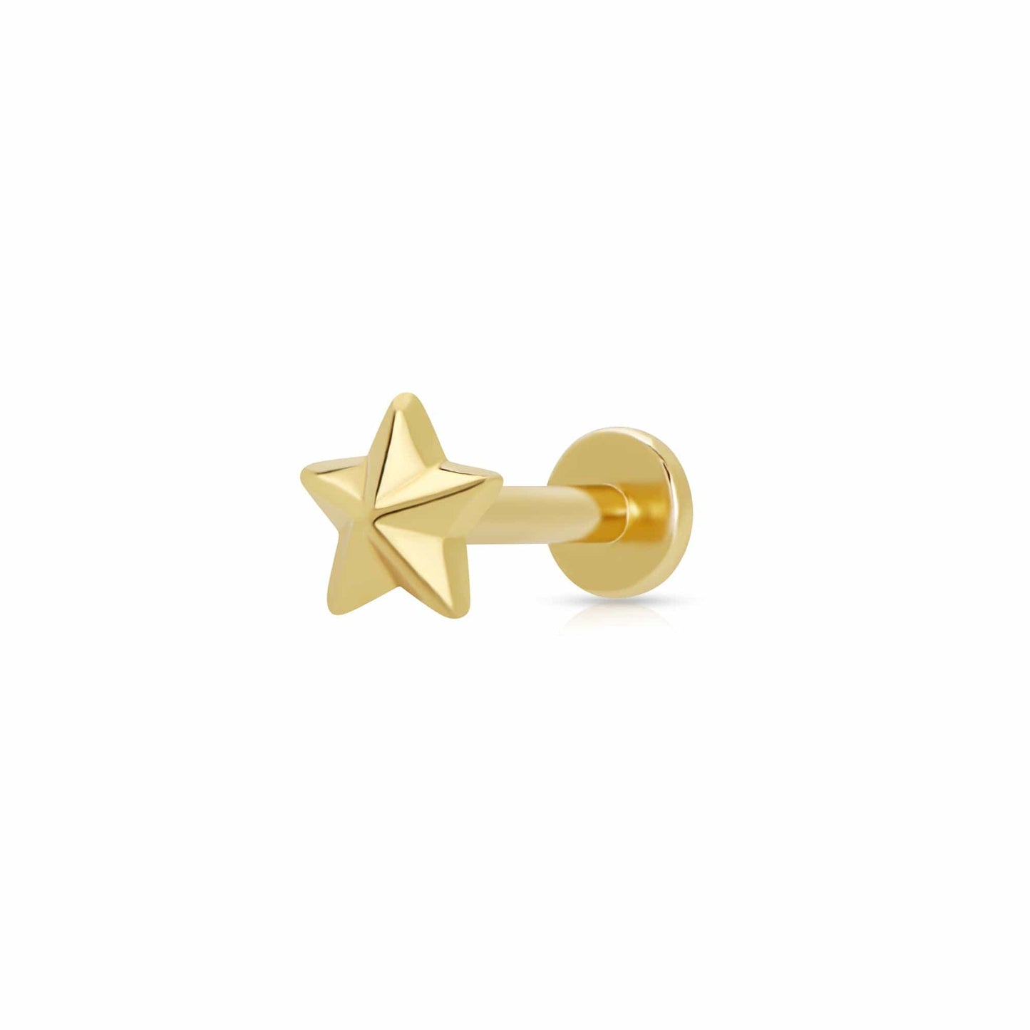 EAR-GPL Faceted Star Single Flat Back Earring