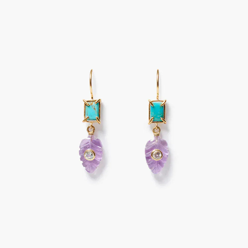 EAR-GPL Fern Earrings Amethyst