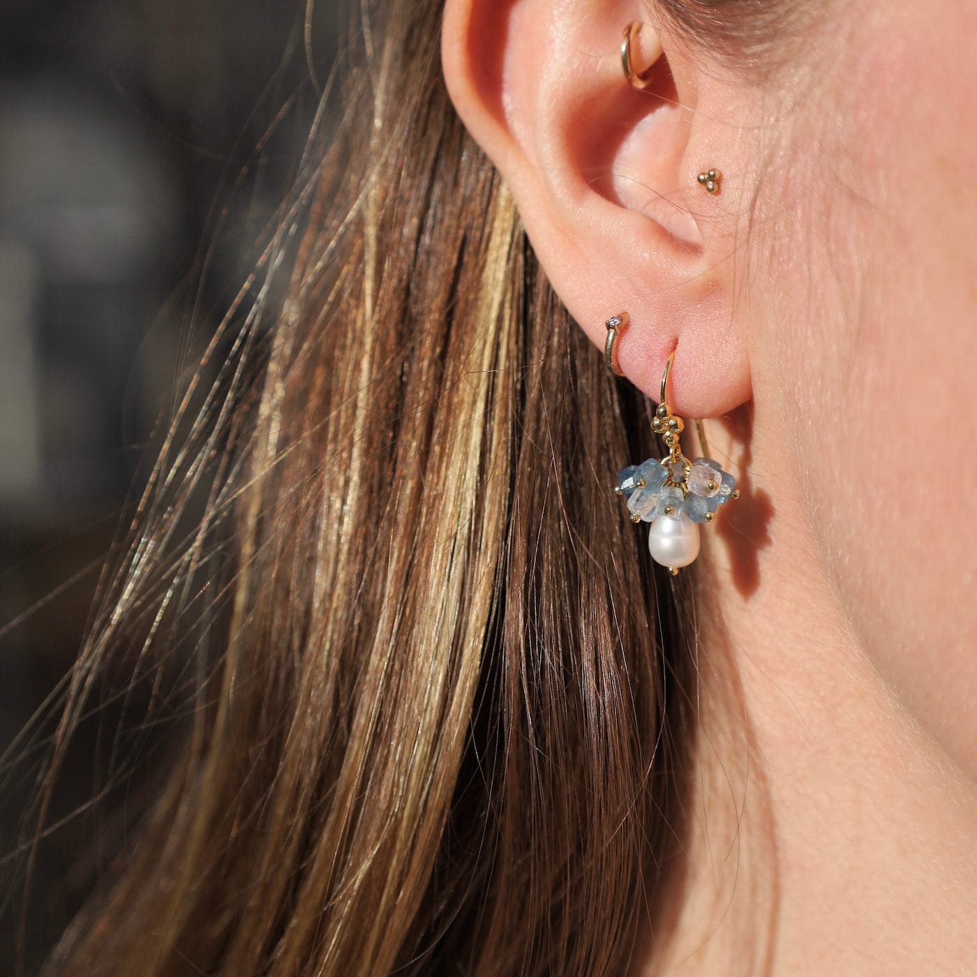 EAR-GPL Firework Earrings Aquamarine