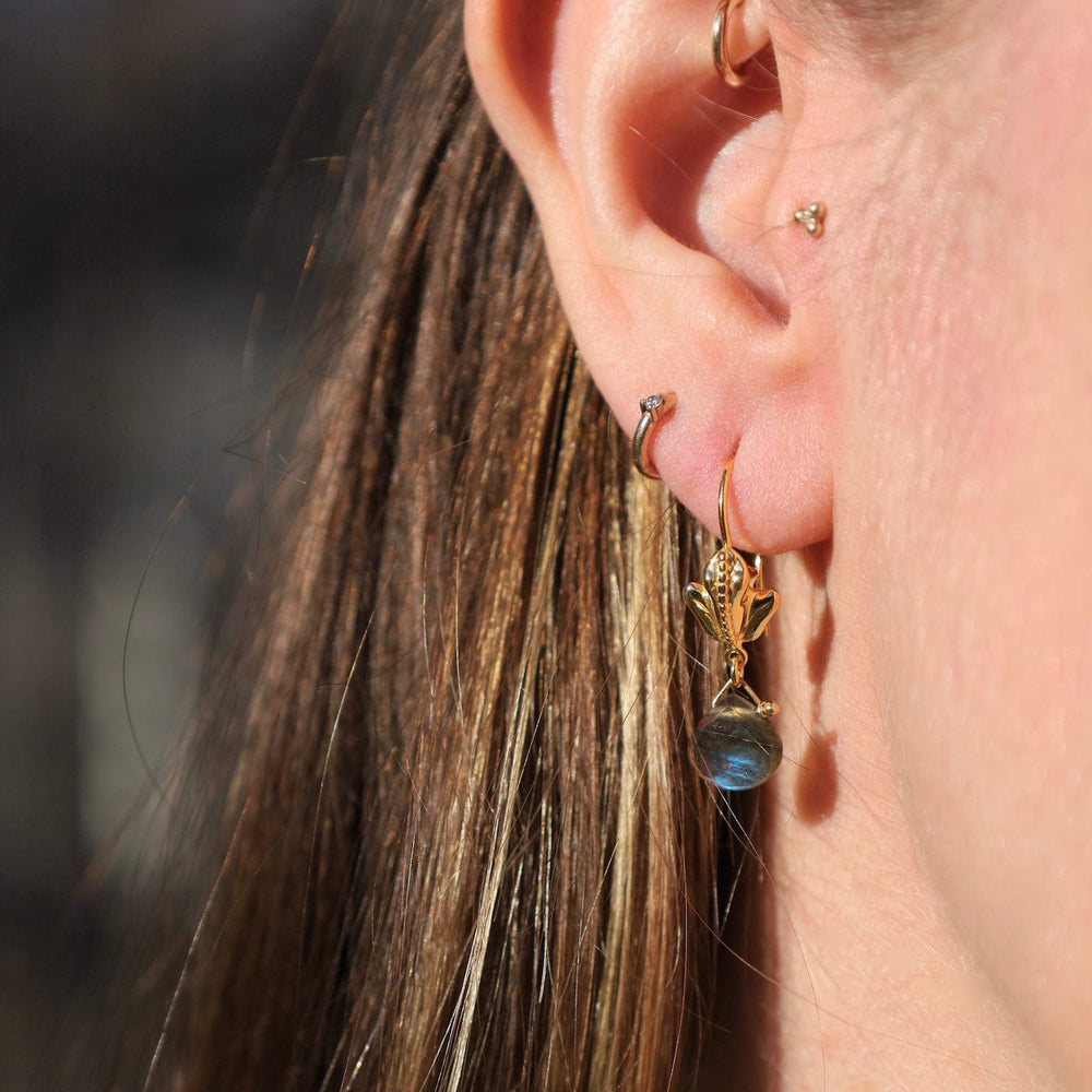 EAR-GPL Frog Drop Earrings Labradorite