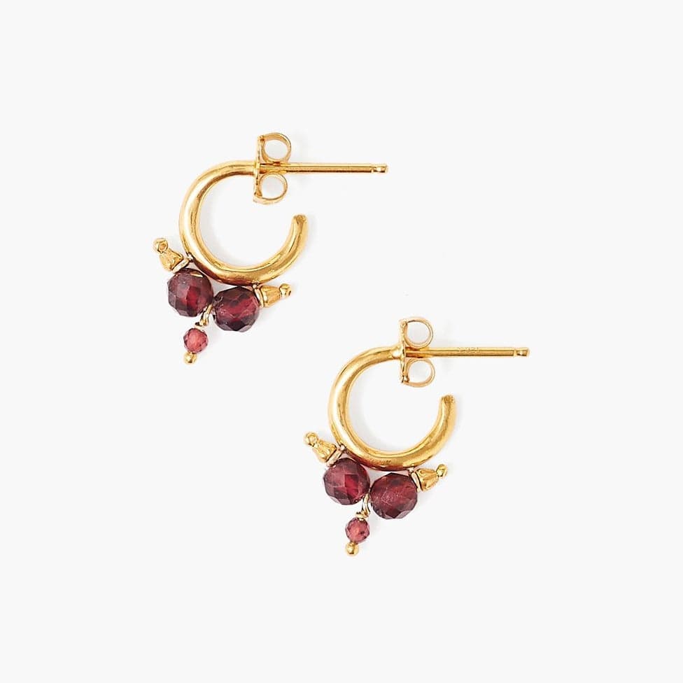 
                      
                        EAR-GPL Garnet and Gold Pyramid Hoops
                      
                    