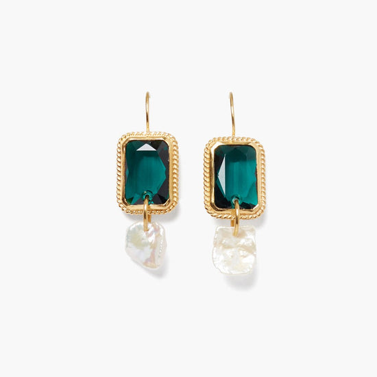 EAR-GPL Geneva Drop Earrings Emerald (Crystal)