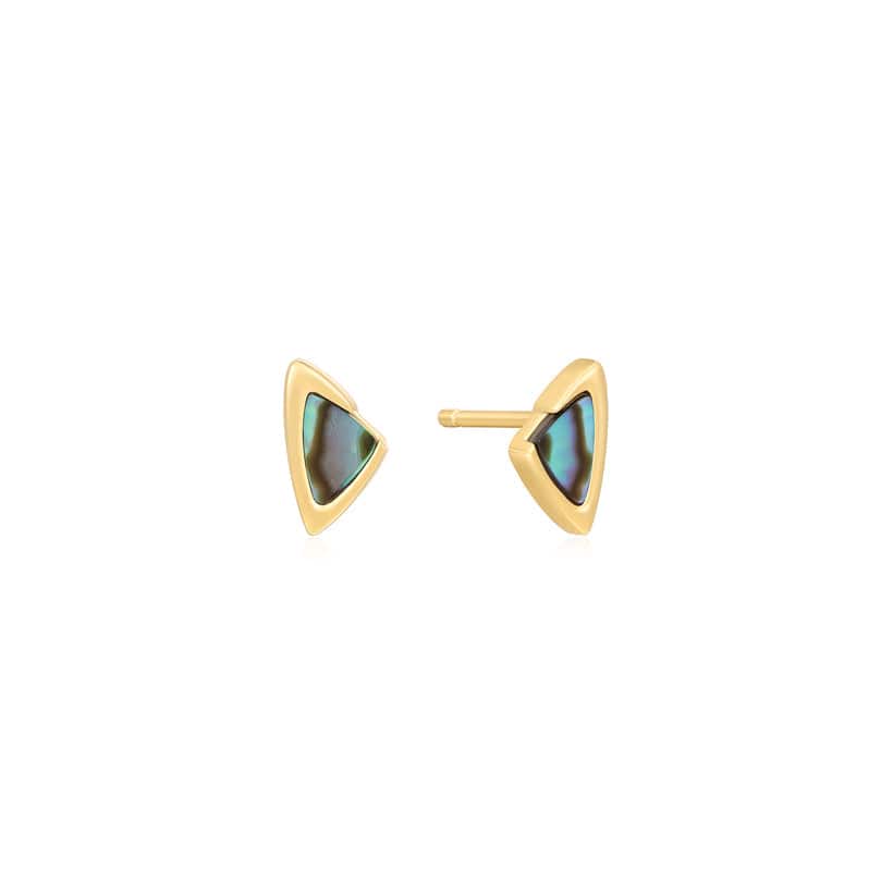 EAR-GPL Gold Arrow Abalone Stud Earrings